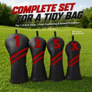 Golf Accessories Waterproof PU Custom Logo Golf Wood Headcovers Driver Club Cover 4pcs/set Factory Direct Sale Golf Head Cover