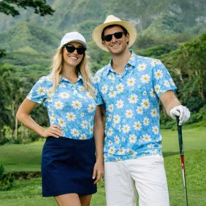 Golf Apparel Anti Wrinkle Knitted T Shirt Uniform for Men and Women Custom Printing Polos for Couples