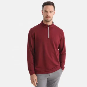 Golf Apparel Embroidered Custom Logo Men’s Breathable Quick Dry Eco Friendly Anti Wrinkle 1/4 Zip Athletic Golf Pullover for