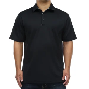 Golf Apparel Embroidered Printed Customized Design Pure Black Golf Spandex Polyester Breathable Blank Men’s Polo T Shirt