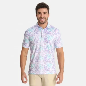 Golf Apparel Factory Custom Logo Summer Wear Men’s Polyester Golf Shirts Slim Fit Polo Shirts Four Way Stretch