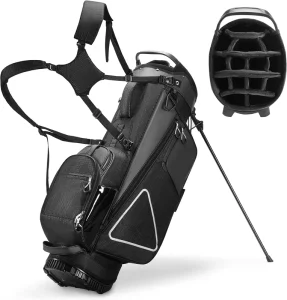 Golf Bag for Durable 14 Way Velvet Full Length Dividers Premium PU Leather Golf Bag with 10 Pockets Adjustable Dual Strap
