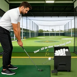 Golf Ball Dispenser Automatic Golf Ball Tee up Machine with Foot Pedal Operation 50 Balls Capacity Metal Construction Outdoor