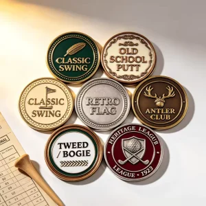 Golf Ball Marker Hat Clip Blank Personalized Hammered Edge