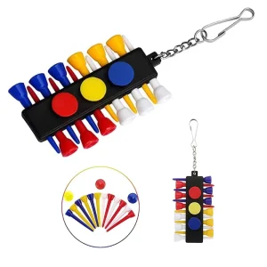 Golf Ball Marker with Keychain Carabiner Golf Tee Holder Golf Bag Accessories for Putting Driving Hitting Swing Training