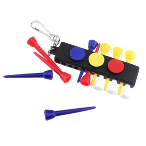 Golf Ball Marker with Keychain Carabiner Golf Tee Holder Golf Bag Accessories for Putting Driving Hitting Swing Training