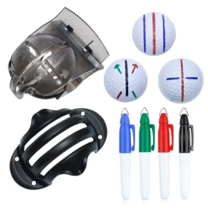 Golf Ball Marking Tool Line Marker Stamper Kit 3 in 1 Stencil Alignment Putting Aim Trainer Portable Set with Pens Custom OEM