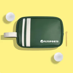 Golf Ball PU Leather Storage Sack Custom logo Zippered Leather Mini Golf Valuables Bag OEM Travel Golf Gear Bags