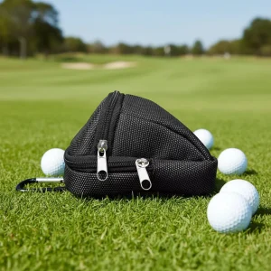 Golf Ball Pouch Mini Golf Ball Waist Bag with Carabiner Protective Portable Lightweight Golf Accessory for Men Women