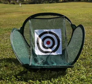 Golf Ball Retriever Net Portable Driving Range Barrier Carry Bag Glass Fiber Teflon Non-Knotted Net Metal Base Stops