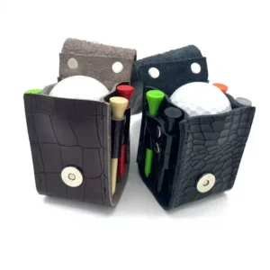 Golf Ball Storage Bag Small Pocket Leather Golf Ball Tee Case Holder