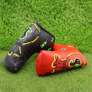 Golf Blade Putter Headcover Magnet Cover Golf Putter Cover Black PU Putter Covers for Golfers