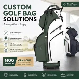 Golf Cart Bag 14 Way Top Waterproof PU Leather High Capacity Durable Convenient Portable Staff Bag