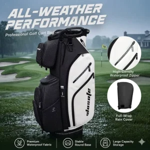 Golf Cart Bag Waterproof Lightweight Club Bag PU Leather 14 Way Custom OEM Golf Bag