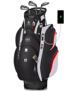 Golf Cart Bag for Men with 15-Way Divider Top Waterproof Rain Cover and Shoe Compartment
