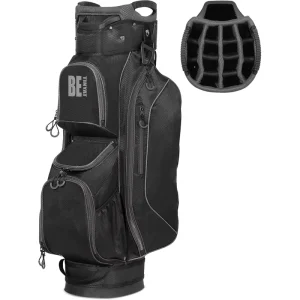Golf Cart Bag with 15-Way Top Full-Length Dividers and Rain Cover