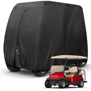 Golf Cart Cover 4 Passenger Durable 420D Polyester Waterproof Anti UV Extended Roof Compatible Club Car 112 Inch