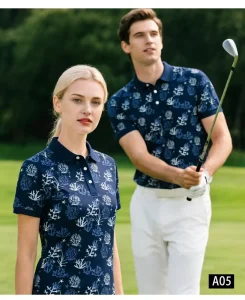 Golf Clothes Custom Logo Embroidery Polyester Polo Golf Shirt ODM Golf Outfit for Men Women