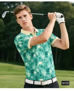 Golf Clothes Men’s Lapel Golf Clothing Short Sleeve Resort Wear ODM Polo Shirts for Casual Golf Sporty