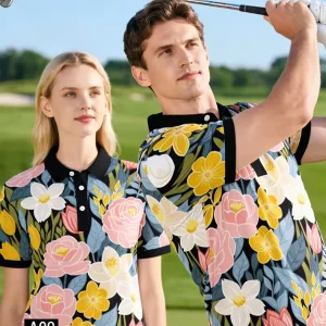 Golf Clothes UPF 50+ Sun Protection Performance Spandex Polyester Materials Polo Shirts for Golf Sports