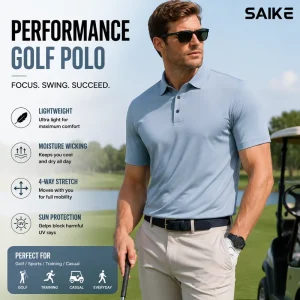 Golf Clothing Manufacturer Custom Brand Dry Fit Polo Shirt Elastic Performance Golf Apparel OEM Private Label Supplier