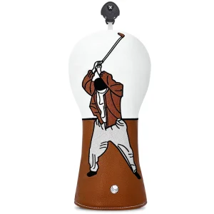 Golf Club Cover with Ball Embroidery for Woods and Driver, Leather Putter Cover