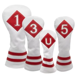 Golf Club Covers Patch Letter Embroidered Printing Logo Leather Golf Driver Head Cover