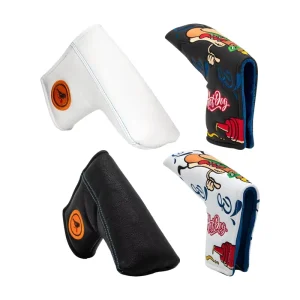 Golf Club Covers with Embroidery, PU Leather Blade Putter Cover