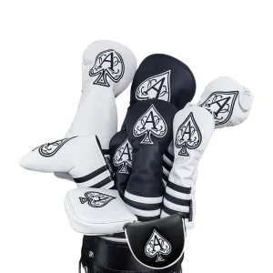 Golf Club Head Cover Black Peach Style Golf Wood Cover Waterproof PU Anti-Oxidation Material Driver Fairway Golf Head Covers