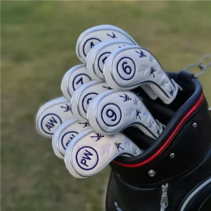 Golf Club Head Cover Custom Golf Club Water Proof PU Leather Covers Iron Putter Headcover 10pcs set