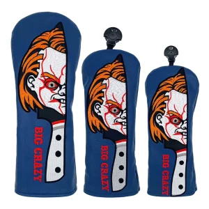 Golf Club Head Cover Embroidered Ghost Face Protective Sleeve Wood Clubs Large Medium Small Sizesuniversal Fit
