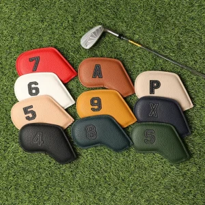 Golf Club Head Cover Waterproof PU Leather Iron Covers