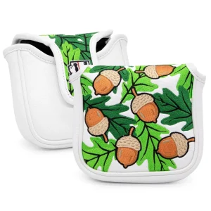 Golf Club Head Covers Mallet Headcovers Magnetic PU Leather Embroidery Pinecone Golf Mallet Putter Cover