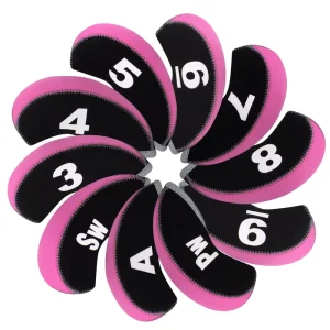 Golf Club Headcover Pink Waterproof Neoprene Golf Iron Head Cover Set