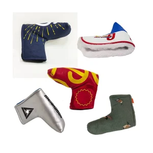 Golf Club Headcover Set, PU Leather, Driver Hybrid Putter Covers, Embroidery