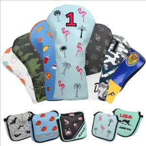 Golf Club Headcover Set for Driver, 3 Wood, 5 Wood, and Hybrid Clubs