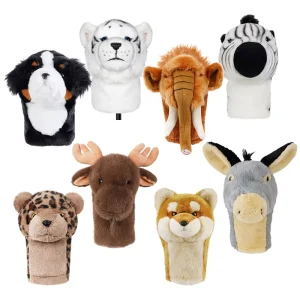 Golf Club Headcover Soft Plush Animal Driver Club Accessories Dog Golf Head Covers