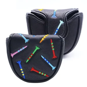Golf Club Putter Magnetic Headcover Golf Tee Patterned Embroidery Head Protective Cap Covers for Golfer