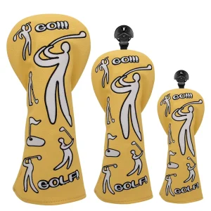 Golf Club Wood Headcovers for Driver Fairway Wood Hybrid Headcovers Golf Wood Headcover Set