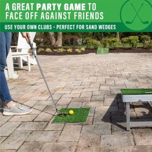 Golf Cornhole Game Golf Chipping Game Golfers Chipping Practice Backyard Golf Game with 20 Foam Balls Chip Mat Carry Case
