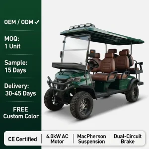 Golf Course Resort Hotel 6 Seater Electric Golf Cart 80 100km Range OEM Custom Color CE Certificate