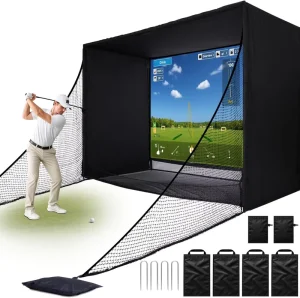 Golf Curtain Practice Net Simulator High-Definition Hitting Screen Indoor Projection Protective Cover 300x240x150cm Nylon Fabric