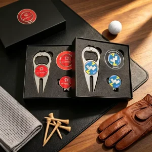 Golf Divot Repair Tool Zinc Alloy Pitch Groove Cleaner Pitchfork Putting Green Fork Training Aids Custom Logo Ball Marker