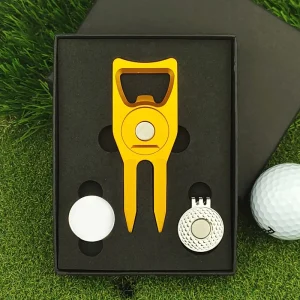 Golf Divot Tool Set Ball Marker Magnetic Golf Repair Divot Tool Pitch Fork Ball Mark Hat Clip Golf Set for Golf Green