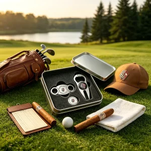 Golf Divot Tool Set Skull Design Zinc Alloy Repair Fork With Hat Clip Iron Ball Marker Sports Style Gift Set