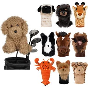 Golf Driver Animal Head Covers Cute Head Cartoon Animal Dog Cow Plush Doll Toy Golf Headcovers