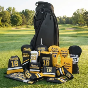 Golf Driver Club Head Cover Soft PU Leather Golf Headcovers with Embroidery and Print