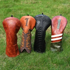 Golf Driver Club Head Covers Soft Leather Golf Accessories Gift Golf Headcover Embroidery Logos