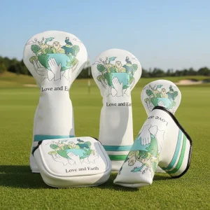 Golf Driver Cover Set PU Leather Golf Blade Mallet Putter Headcover With Magnet Custom Golf Club Head Covers OEM