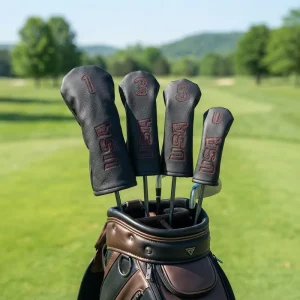 Golf Driver Cover Set PU Leather Golf Blade Mallet Putter Headcover with Magnet Custom Golf Club Head Covers OEM